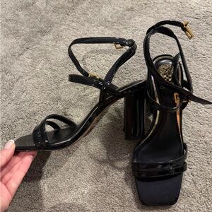 Vince Camuto Black Patent Strappy Heels